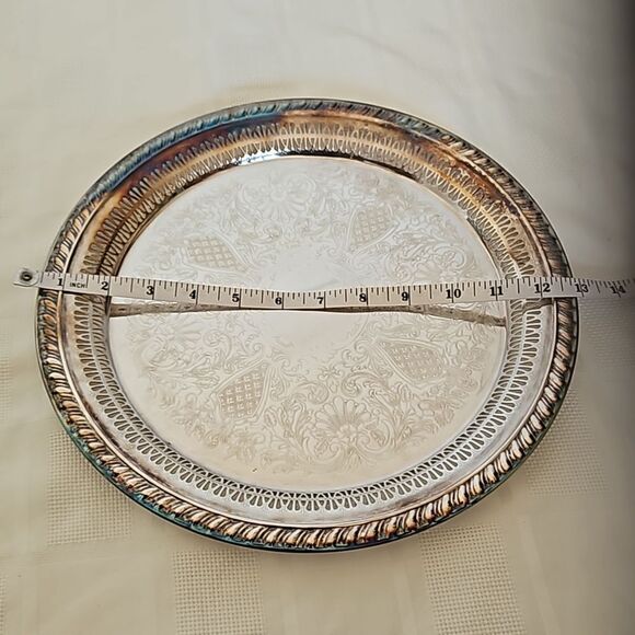 Rogers S.P.Brass Silver Serving Tray 13" - Picture 6 of 16